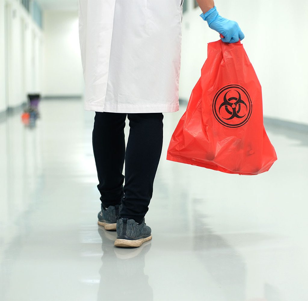 Biohazard waste bags