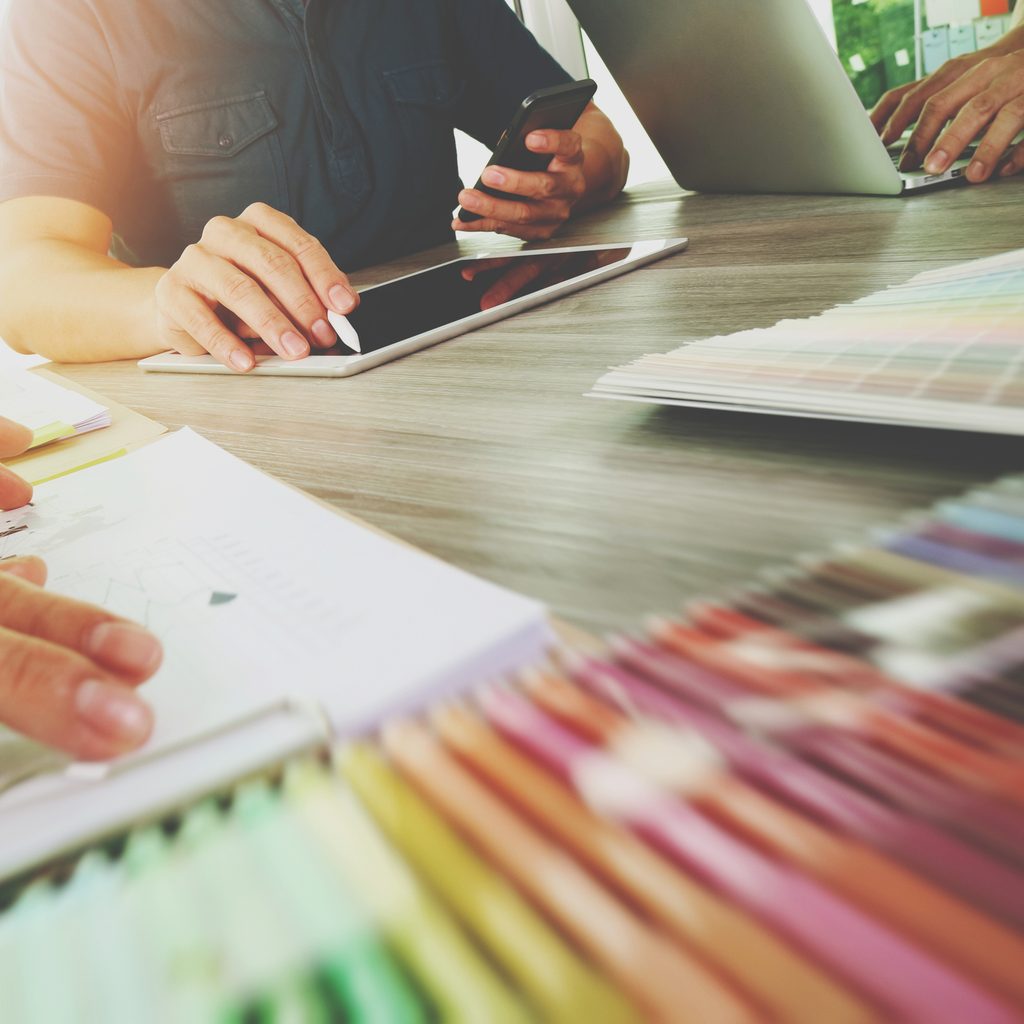 A Team Working On Brand Colors