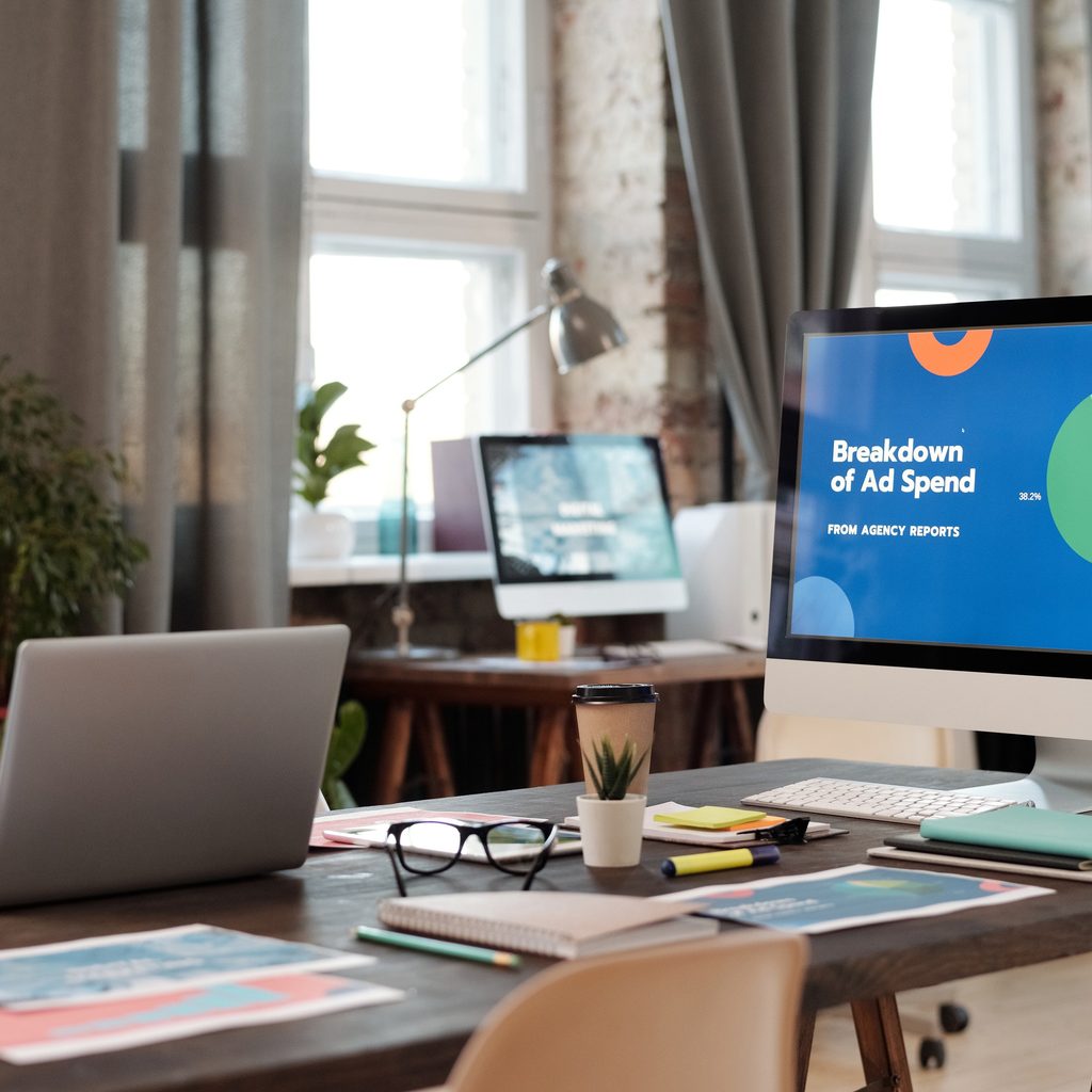 Office with laptop computers