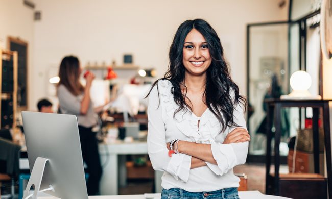 Smiling female business owner