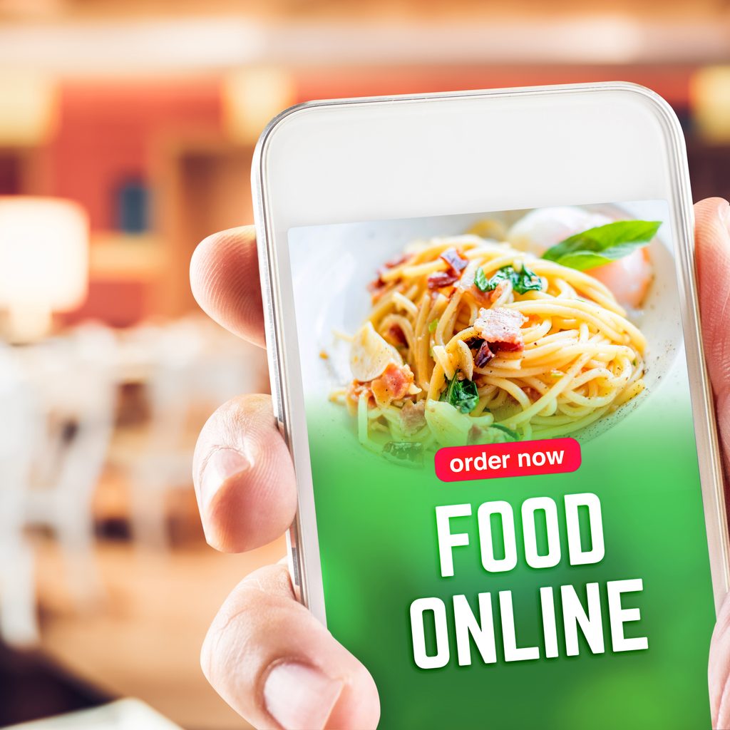 Online ordering app on cellphone