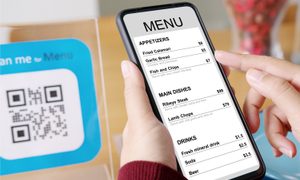 Qcode and menu on cellphone