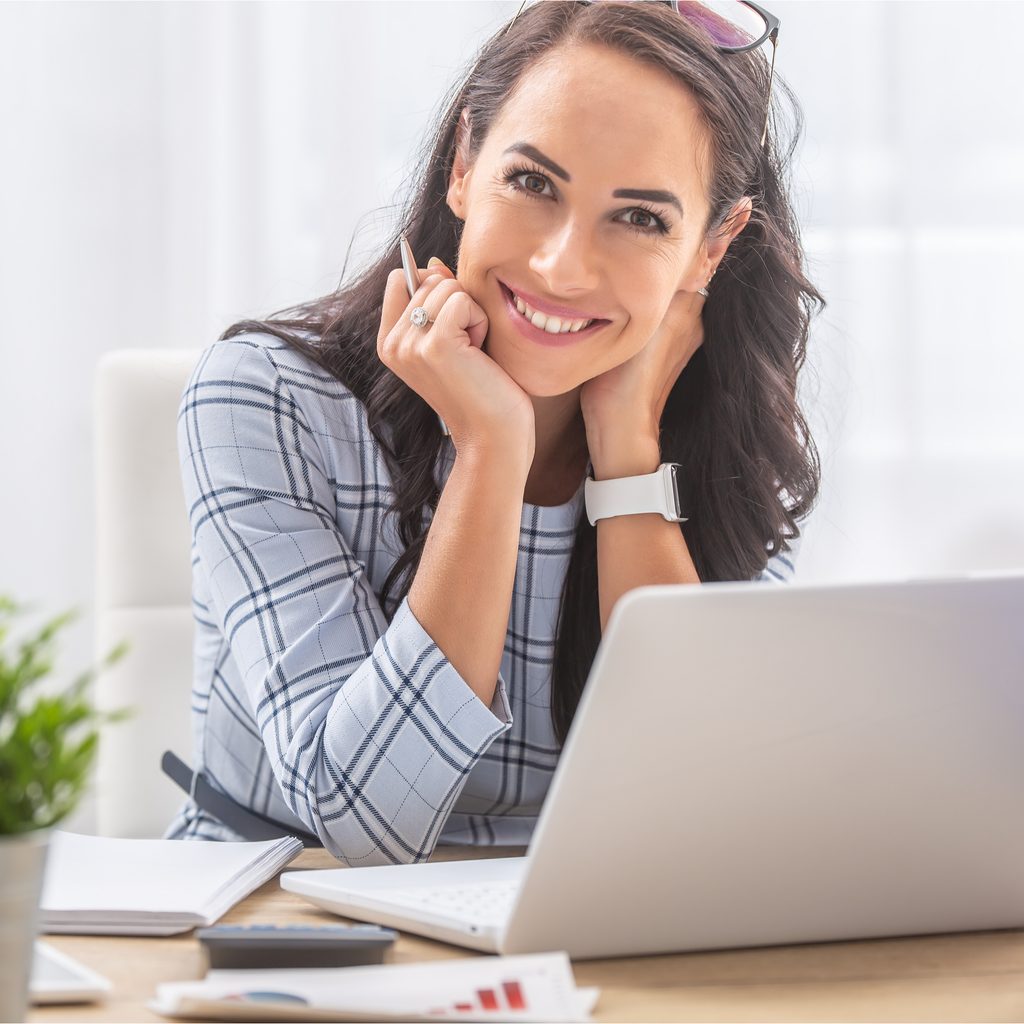 A smiling business woman