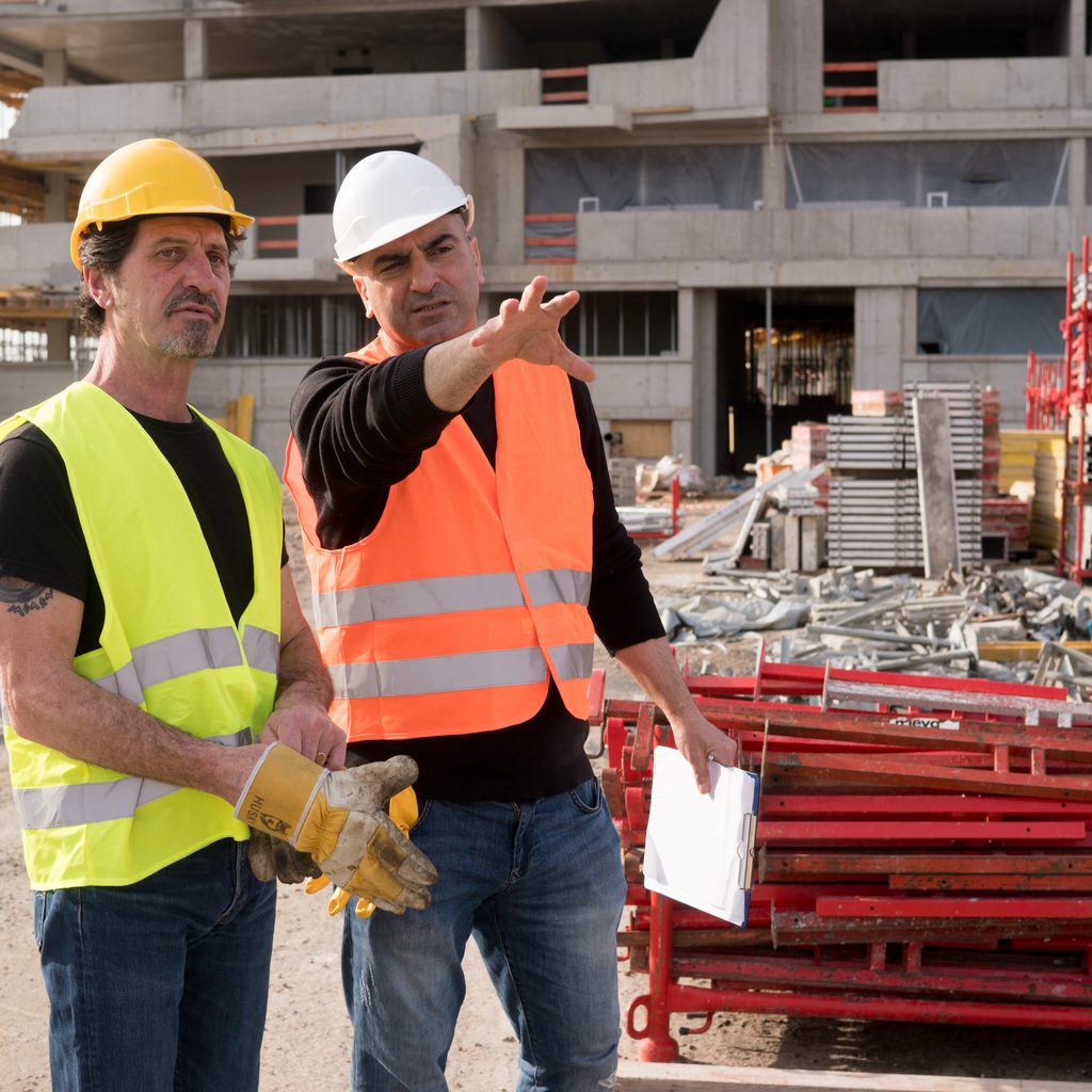 Two ethnic construction professionals