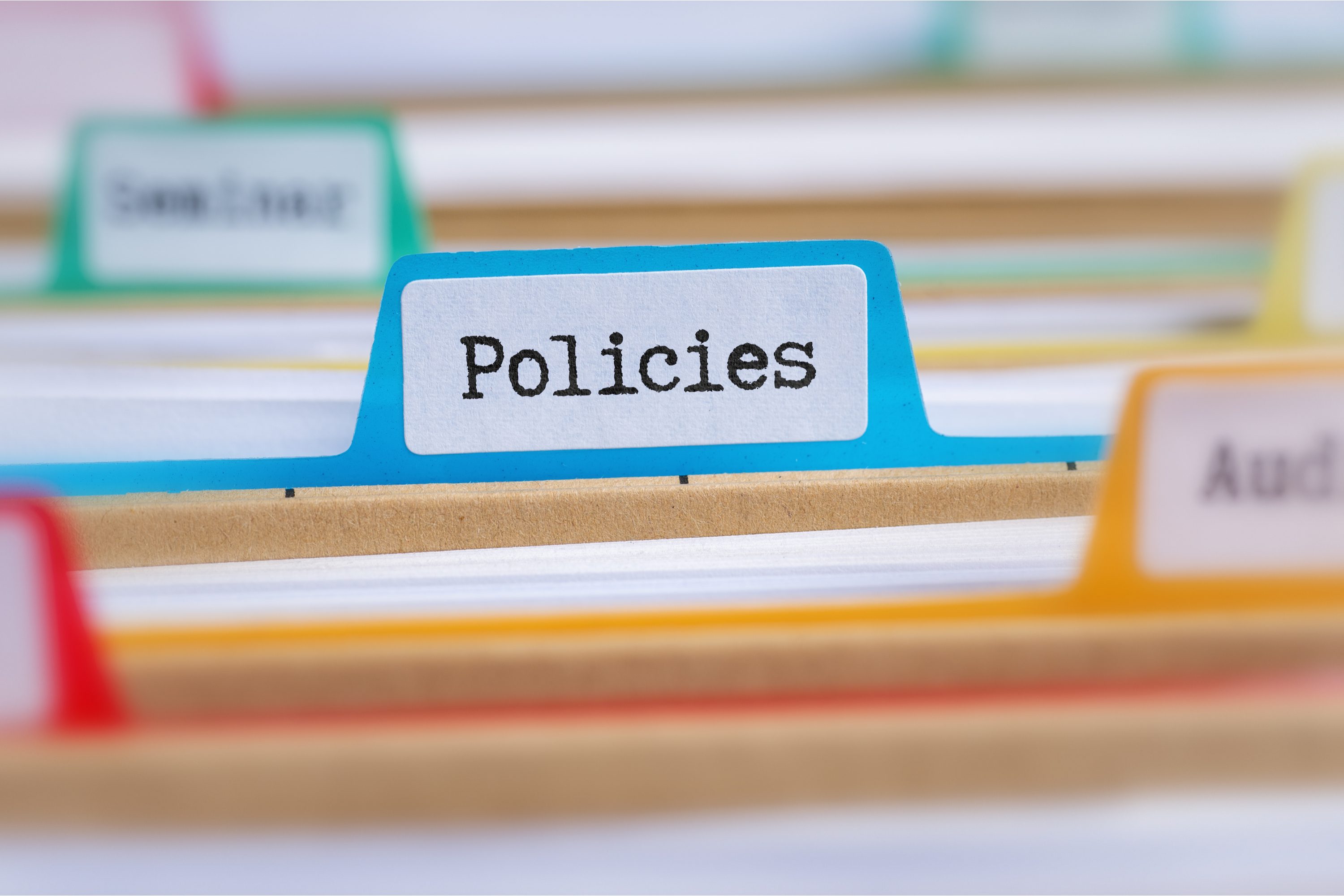 A folder of office policies