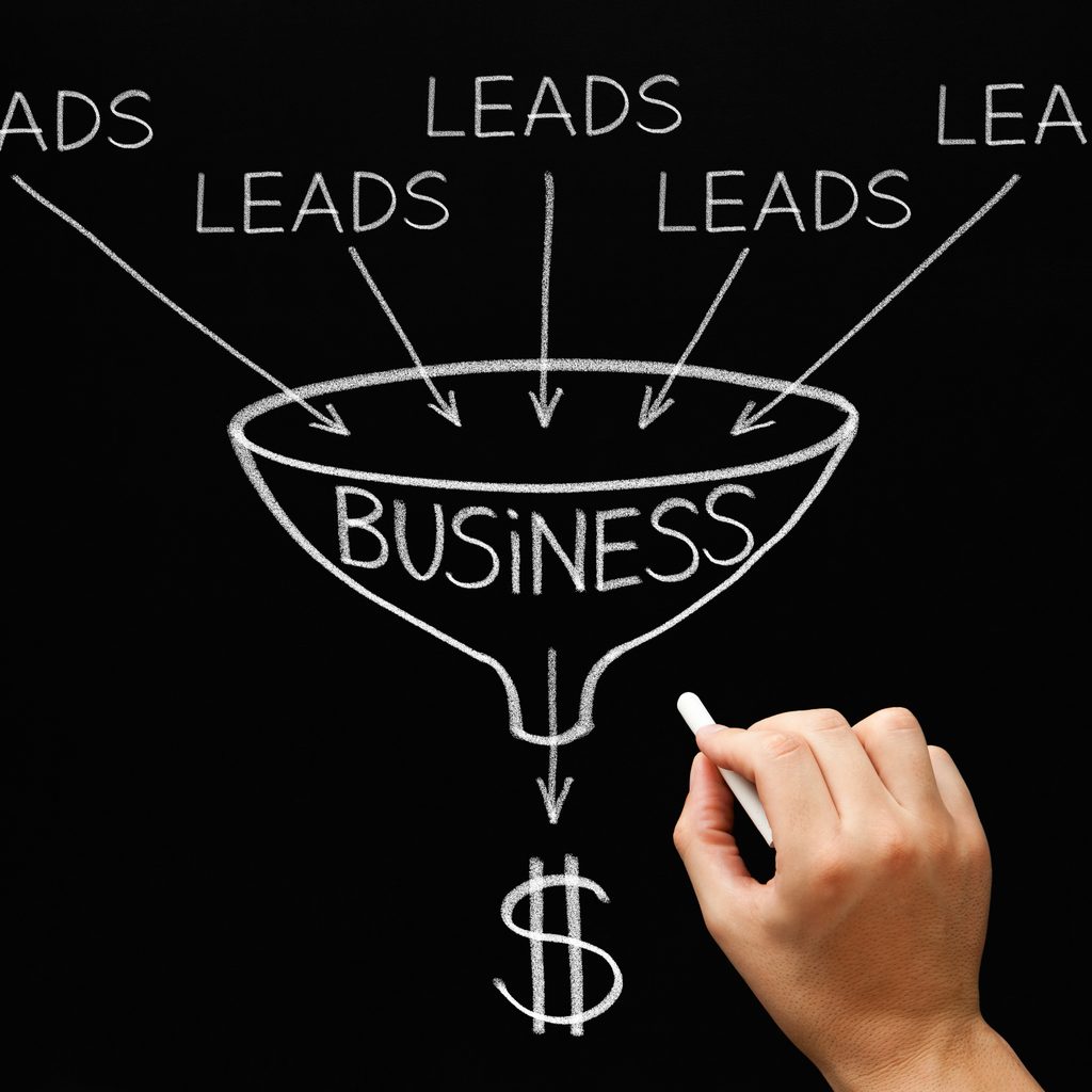 Leads going through business funnel