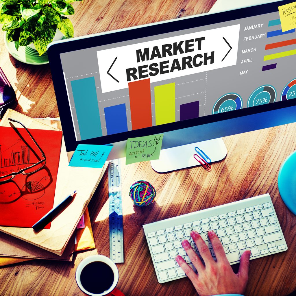 Research graphic on computer screen