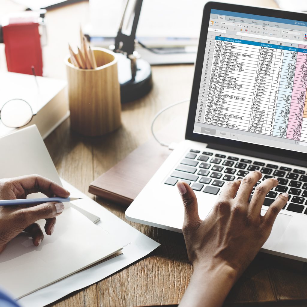 woman performing her own accounting.