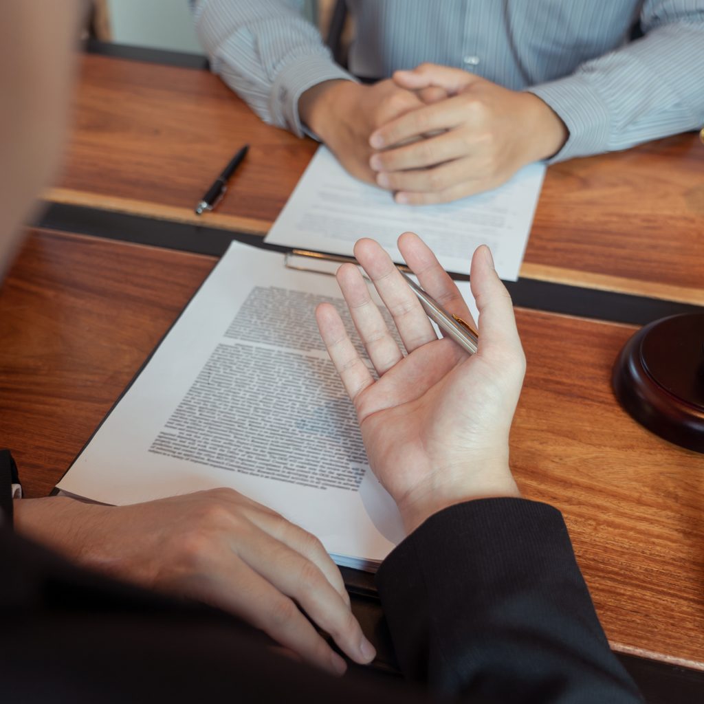 Discussing a legal contract