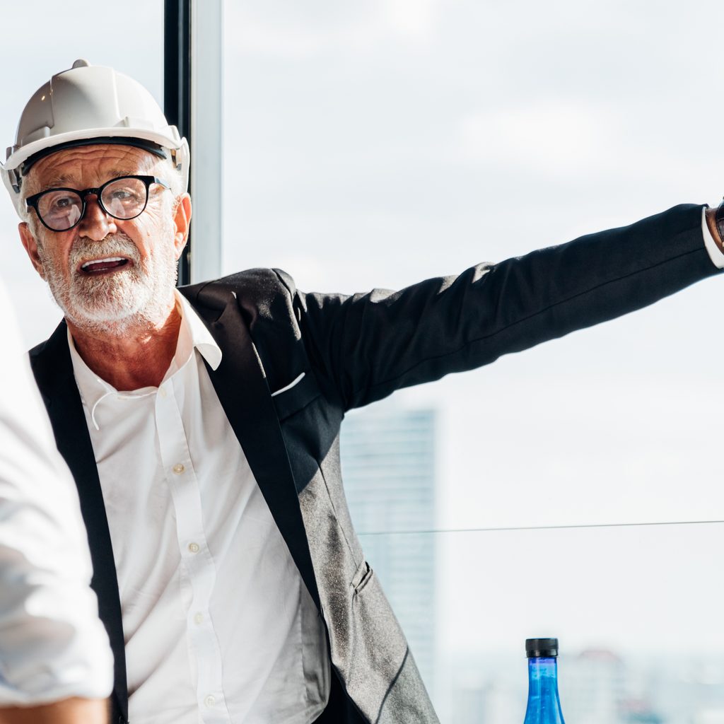 Construction manager discussing a project