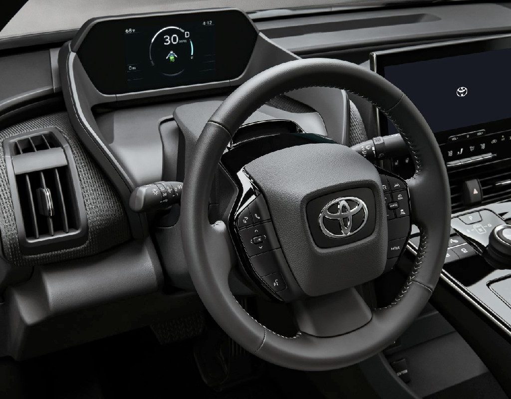 The interior of the Toyota bZ4X