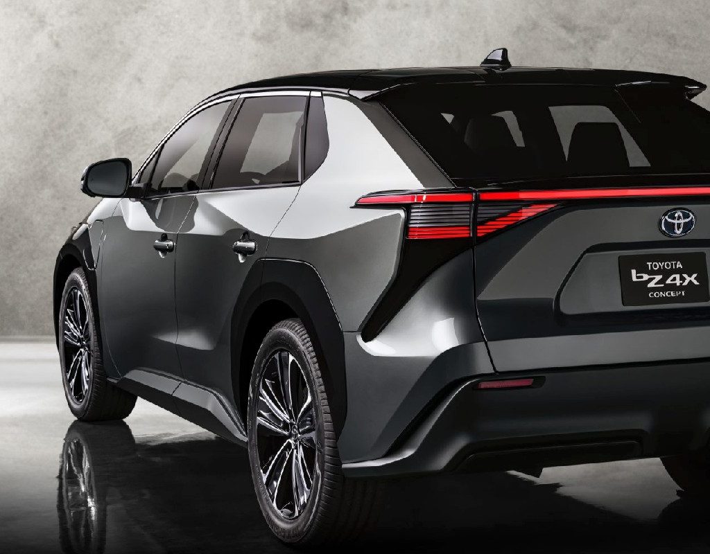 Rear view of the Toyota bZ4X