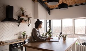 office kitchen essentials woman working