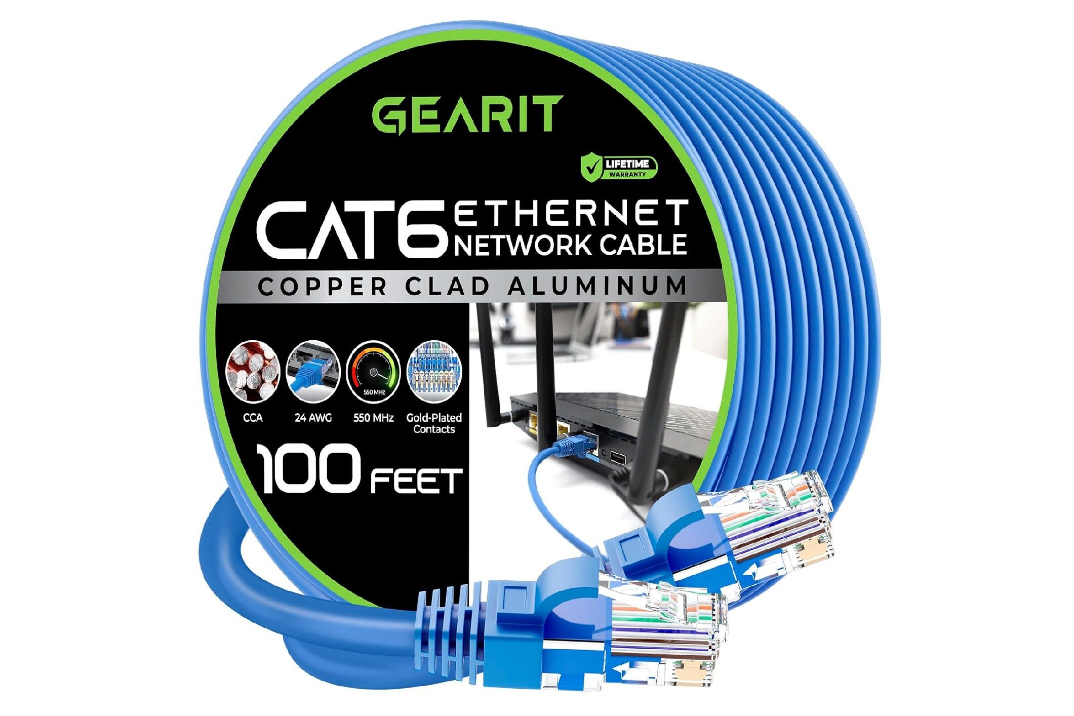GearIT Cat 6 Ethernet Cable (100 feet)