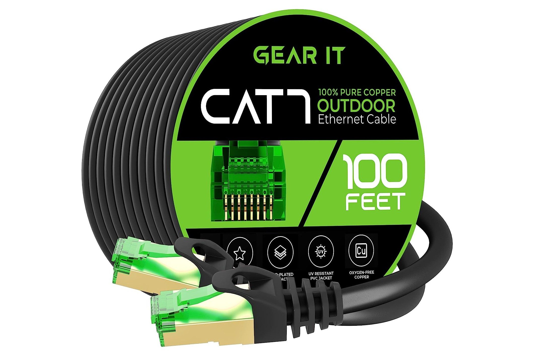 GearIT Cat7 Outdoor Ethernet Cable (100ft)