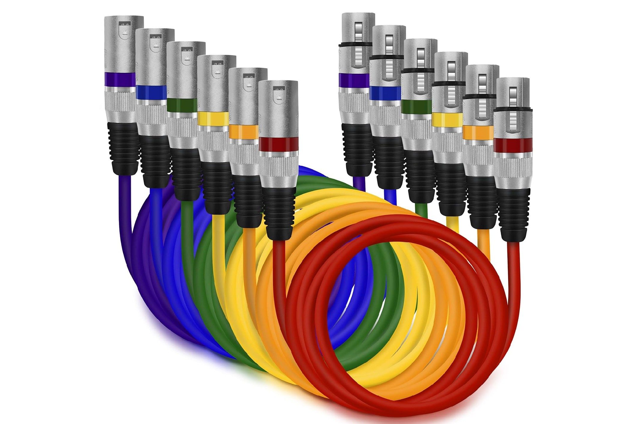 GearIT XLR to XLR Microphone Cable (10 Feet, 6 Pack)