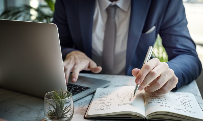 Man working on business plan