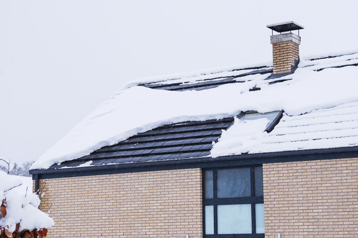 White snow covering a rooftop