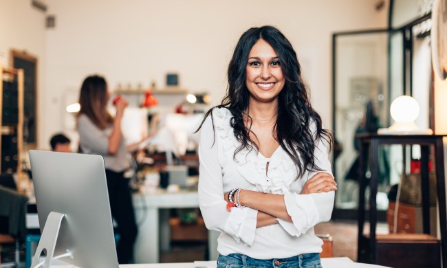 Smiling female business owner