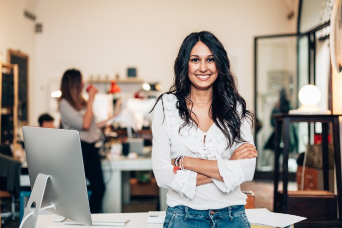 Smiling female business owner