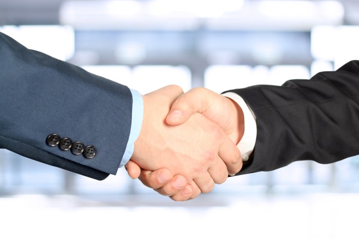 selling your product close up image of a firm handshake between two colleagues