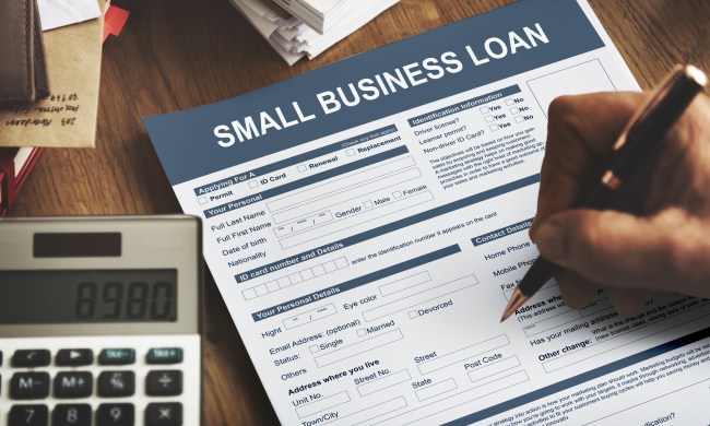 obtain business loan small form financial concept