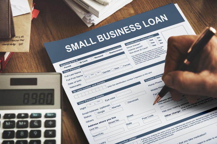 obtain business loan small form financial concept