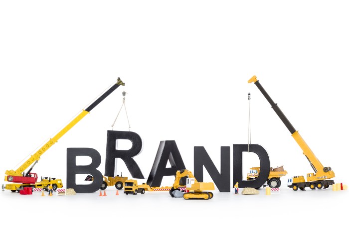 Brand graphic being built by little trucks