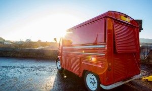 Food truck as the sun sets