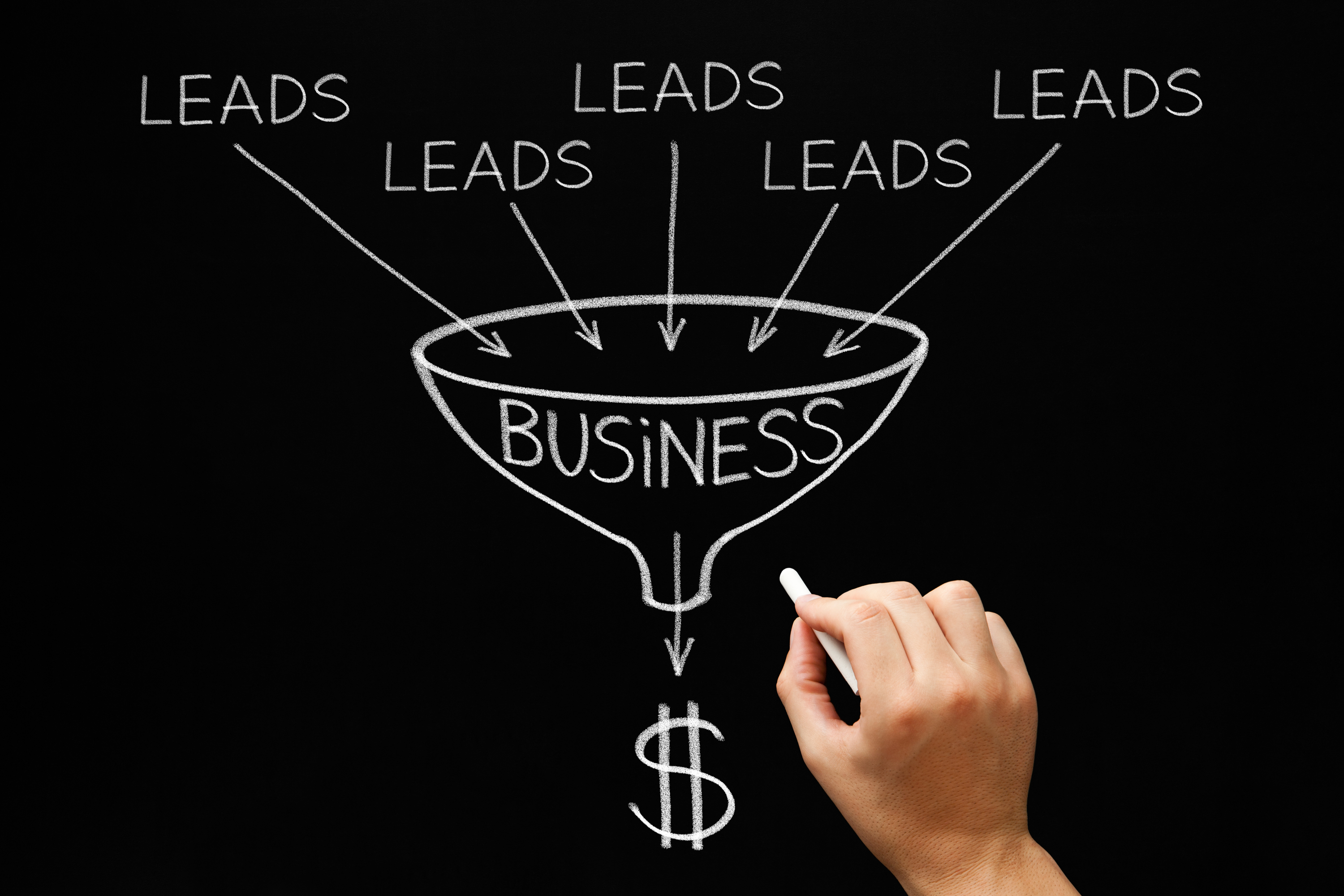 Leads going through business funnel