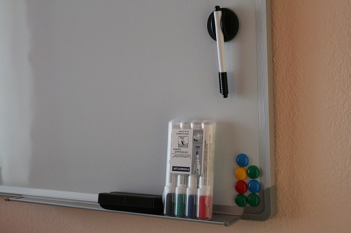 Dry-erase markers on a whiteboard