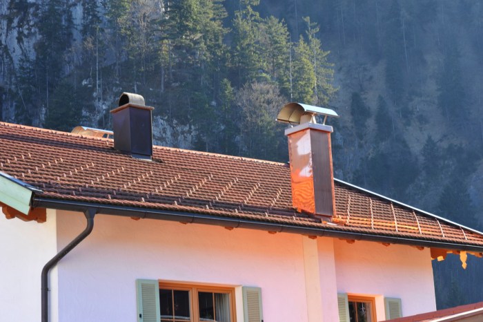 House with a copper roof.
