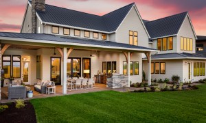 how to attach a patio roof an existing house beautiful luxury home exterior at sunset  featuring large covered with outdoor k