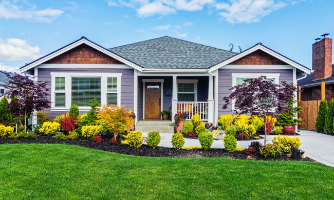 Beautifully landscaped home front