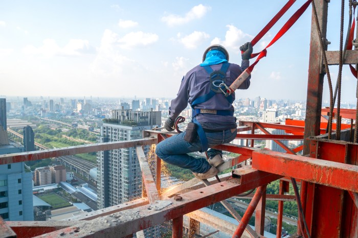 Construction worker on a skyscraper