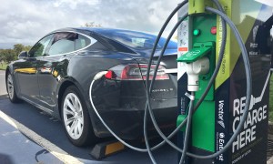 An EV charging its battery.