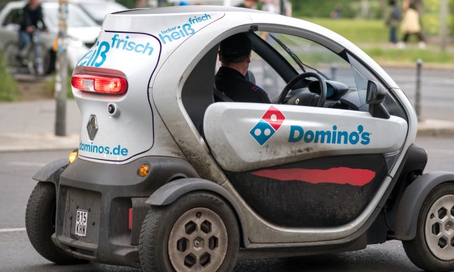 Electric pizza delivery car.