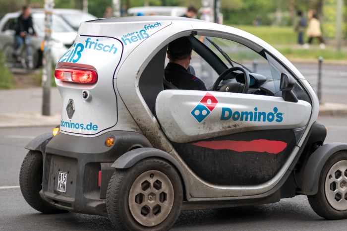Electric pizza delivery car.