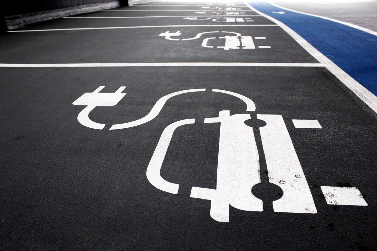 Parking spots dedicated to EVs