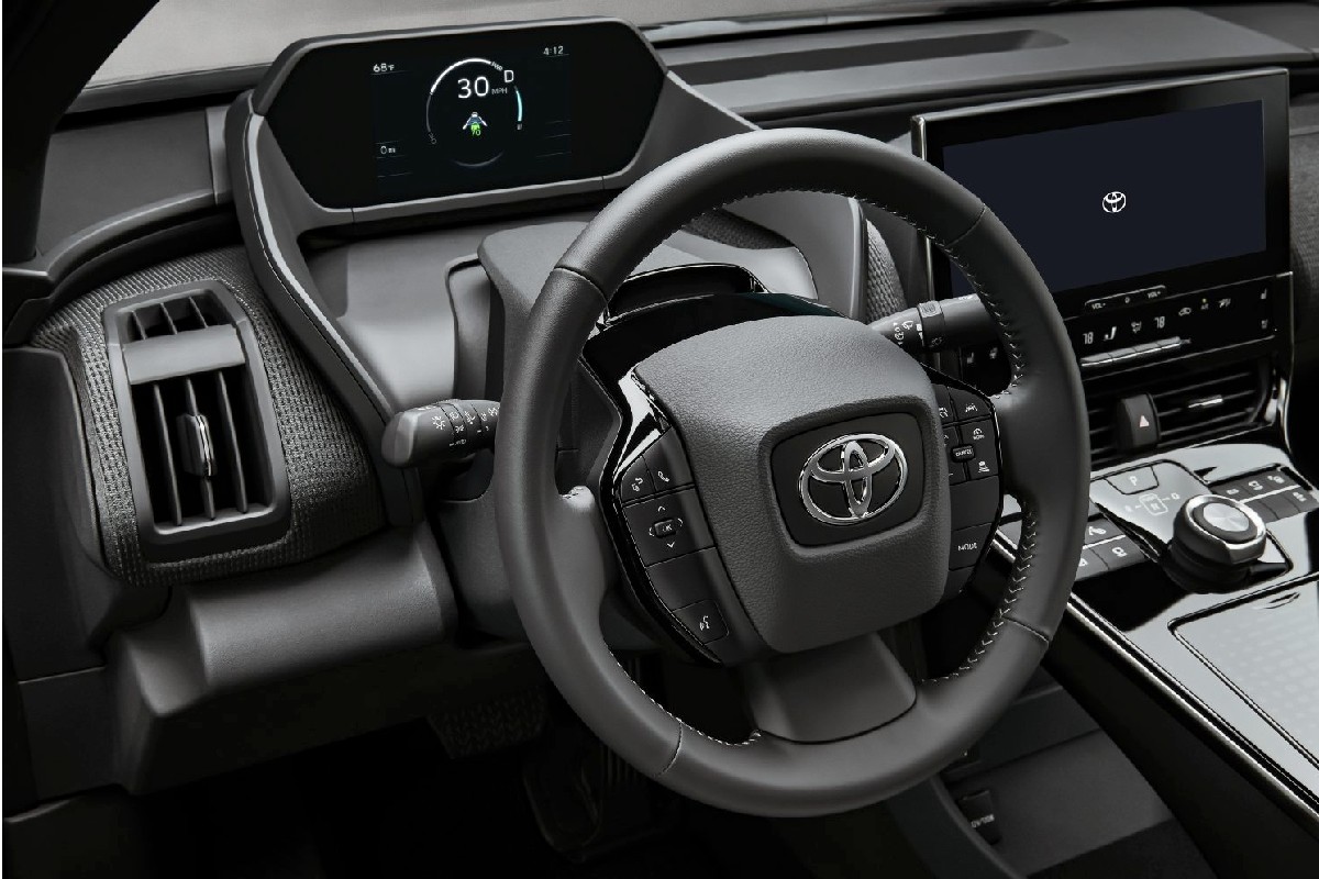 The interior of the Toyota bZ4X