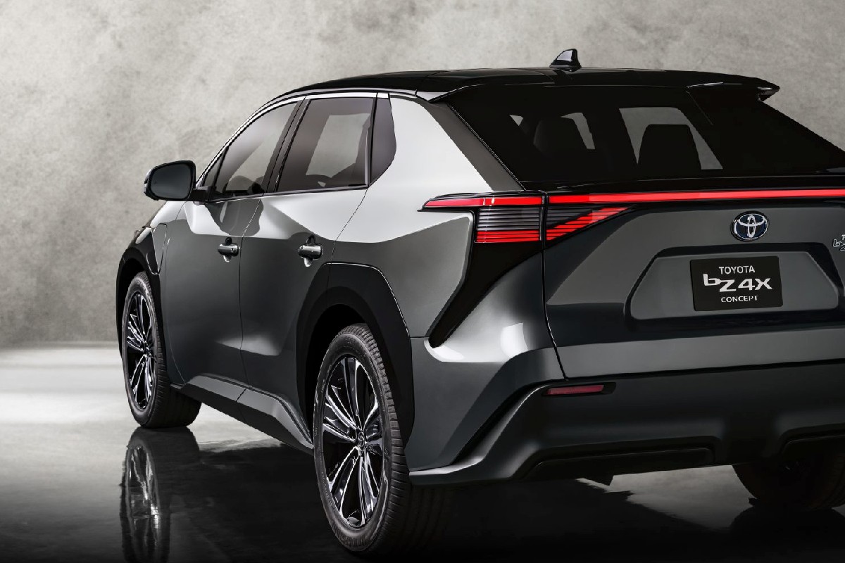 Rear view of the Toyota bZ4X